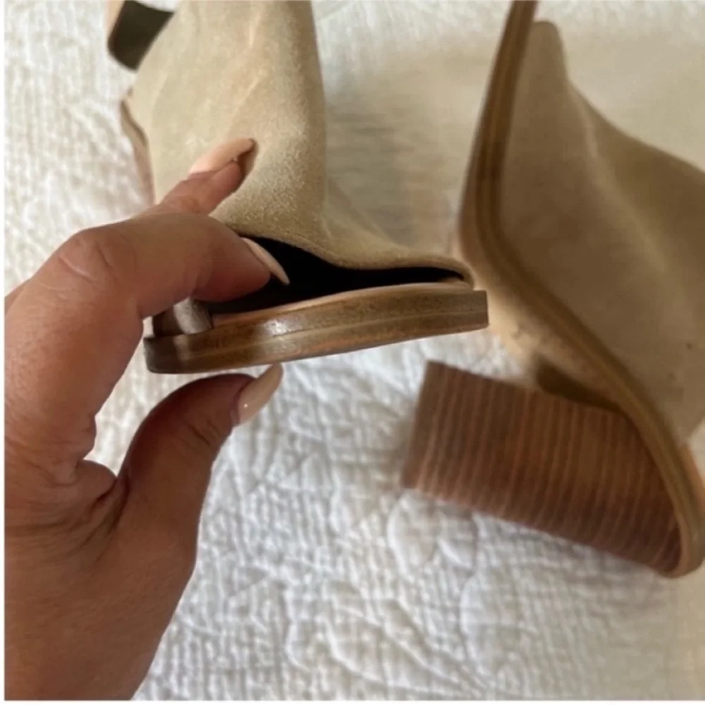 Marc Fisher Vashi Ankle Strap Suede Heeled Bootie 8